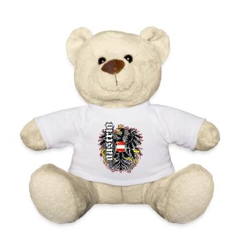 Austria T-Shirt with eagle coat of arms Austria Retro - Teddy Bear - white - Front