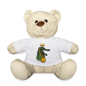 Krokodil mit Kette und Krone - Teddy - Weiß - Vorne