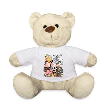 Funny Farm Animals - Teddy Bear - white - Front