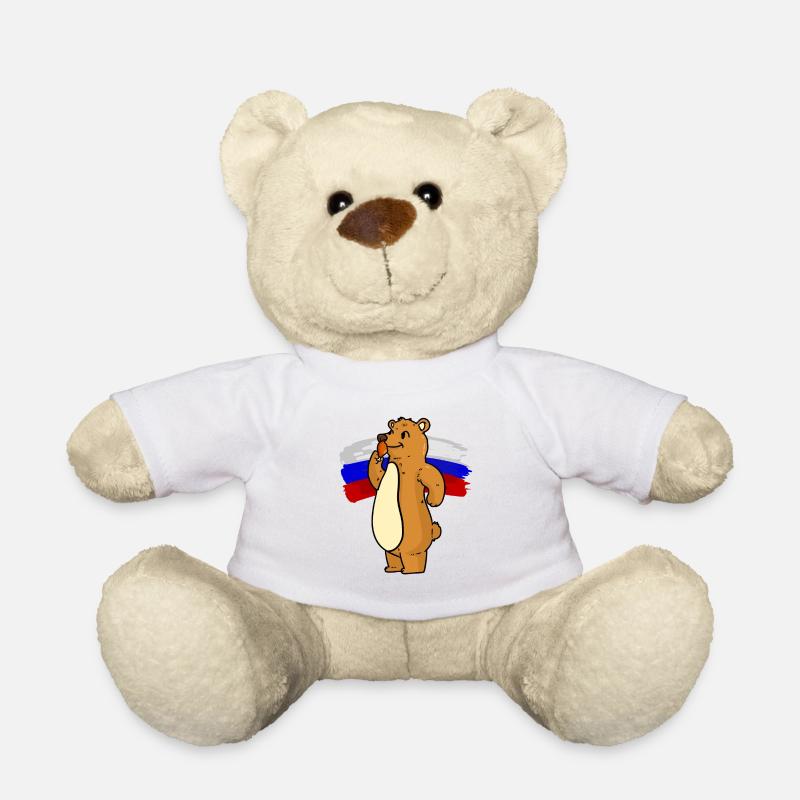 Russian Bear and Fried Chicken Russian Bear and - Teddy Bear - white