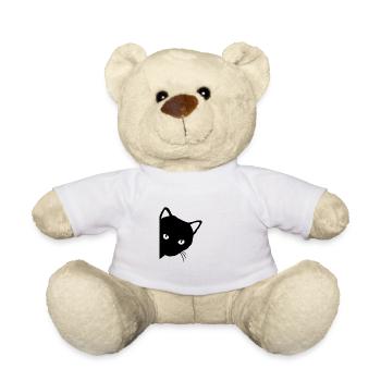 Schwarze Katze - Teddy - Weiß - Vorne