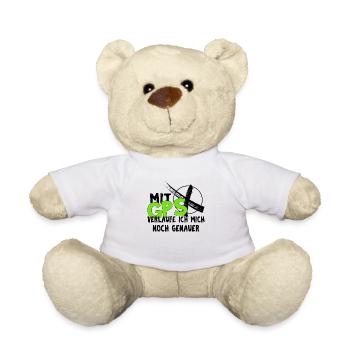 Geocaching hobby Happy Cacher Geschenk - Teddy - Weiß - Vorne