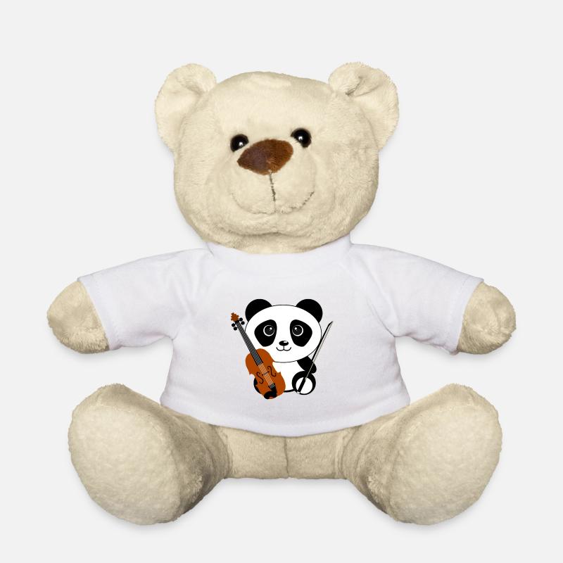 Panda with violin - Teddy - Weiß