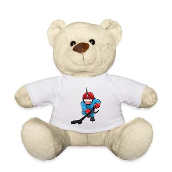 Cadeau de joueur de hockey sur glace de Licorne - Nounours - blanc - Devant
