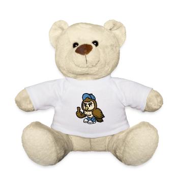 Owl Shows Middle Finger - Teddy Bear - white - Front