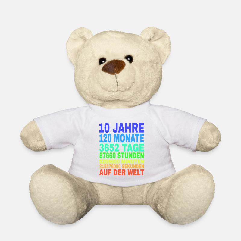10 Jahre Alt 10. Geburtstag Geschenk Mädchen Junge - Teddy - Weiß