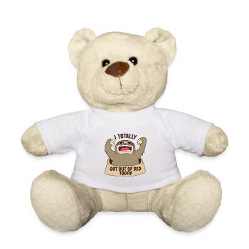 Je suis totalement sorti du lit aujourd'hui Funny Sloth - Nounours - blanc - Devant