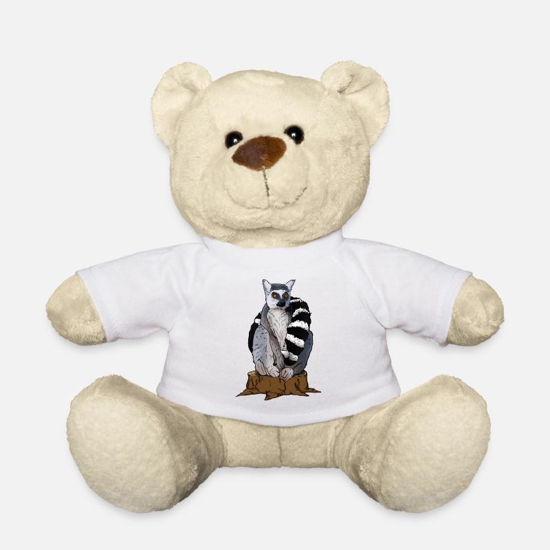 Süßer Katta Affe sitzt auf Baum Geschenk für Lemur - Teddy - Weiß