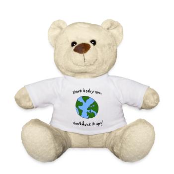 Original Kinderzeichnung - Save the Planet T-Shirt - Teddy - Weiß - Vorne