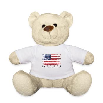 Notlage der amerikanischen Flagge - Teddy - Weiß - Vorne
