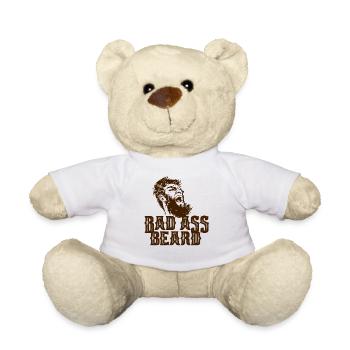Bart, Bärte, Hipster, Vollbart, Geschenk, - Teddy - Weiß - Vorne