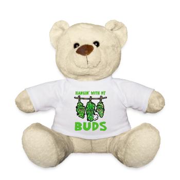 Hangin with MY BUDS Weed Fumeurs drôles - Nounours - blanc - Devant