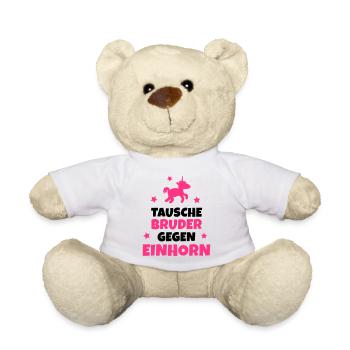 Tausche Bruder gegen Einhorn - Teddy - Weiß - Vorne