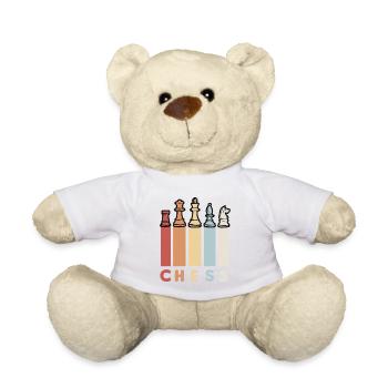 CHESS RETRO Schachspieler Schachfiguren Schach - Teddy - Weiß - Vorne