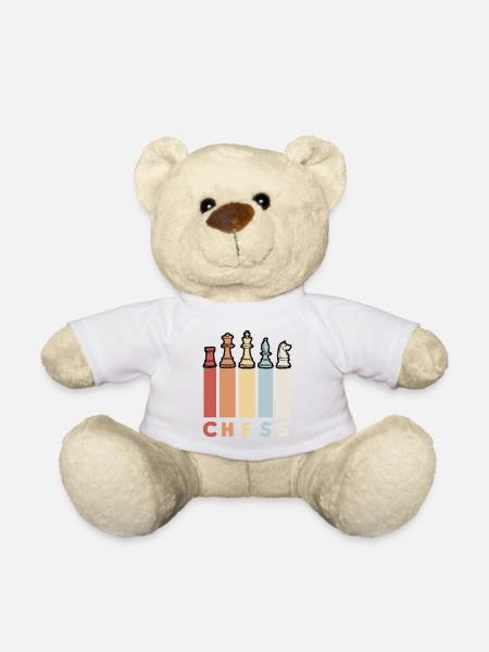 CHESS RETRO Chess Player Chess Pieces Chess - Teddy Bear - white