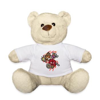 RPG Role Player Games Tabletop Würfel Krieger - Teddy - Weiß - Vorne