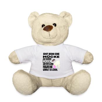 Hoden Eier Mücke Stich Gewalt Problem Spruch - Teddy - Weiß - Vorne