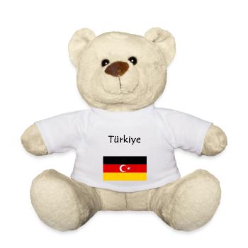 Türkiye Turkey Crescent Turkish German flag - Teddy Bear - white - Front