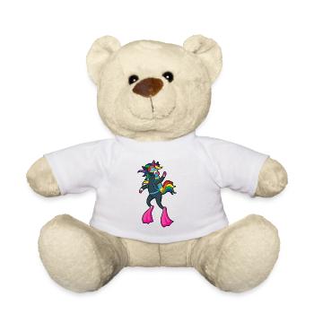 Funny Diving Scuba Dive Unicorn Girl Diver - Teddy Bear - white - Front