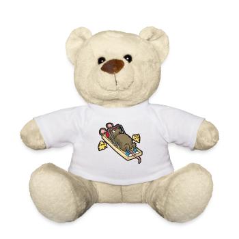 lustige starke Maus Mausefalle Sohn Tochter Sport - Teddy - Weiß - Vorne