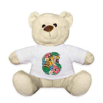 Tiger Jungle Raubkatze Raubtier Tropisch Sommer - Teddy - Weiß - Vorne