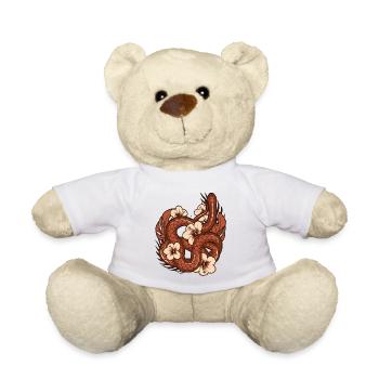 Snake Jungle Tropical snake hibiscus - Teddy Bear - white - Front