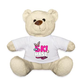 SKI HASE Skihase Schneehase Schnee Häschen - Teddy - Weiß - Vorne