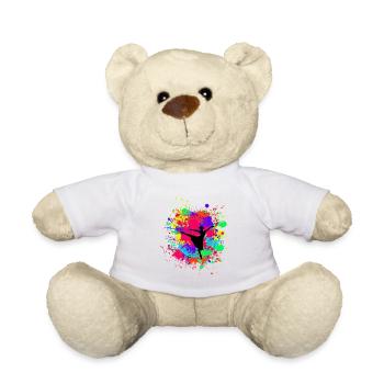 Schöne prima Ballerina in Farbkleckse Geschenk - Teddy - Weiß - Vorne