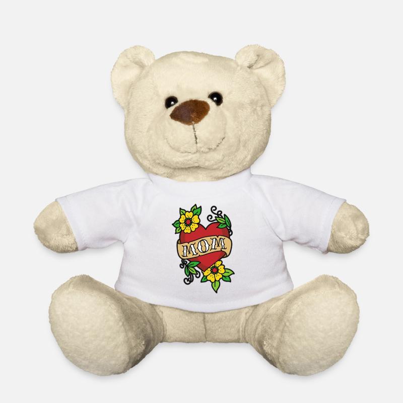 Herz MOM TATTOO - Teddy - Weiß