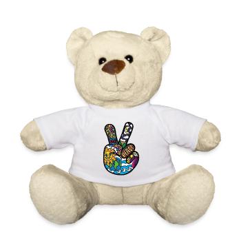 Signes de paix Peace et Paix Signes d’alliance - Nounours - blanc - Devant
