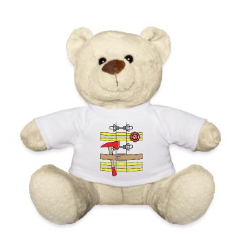 Firefighter Firefighter Firefighter Wife Party Costume - Teddy Bear - white - Front