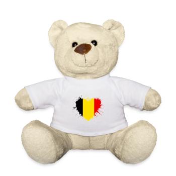 Belgium Heart Flag - Teddy Bear - white - Front