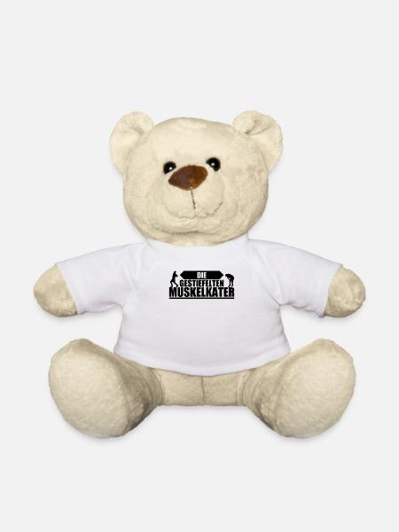 Wettkampf Team Shirt| die gestiefelten Muskelkater - Teddy - Weiß