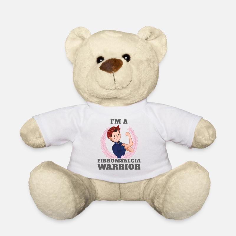 Ich bin ein Fibromyalgie-Krieger FM Bewusstseins-Geschenk-Geschenk - Teddy - Weiß