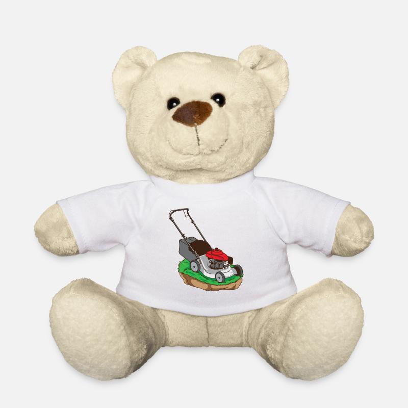 Rasen Mähen Rasenmäher Garten Gärtner Rasentraktor - Teddy - Weiß