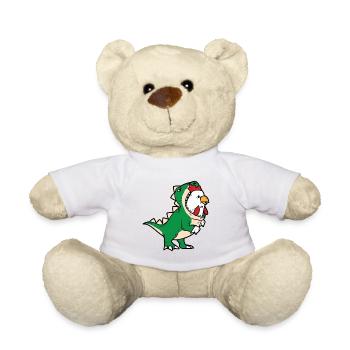 Coq de poulet Dino en costume de dinosaure T-Rex Dino - Nounours - blanc - Devant