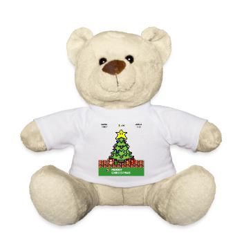 Joyeux Noël pixel gaming gamer gamer - Nounours - blanc - Devant
