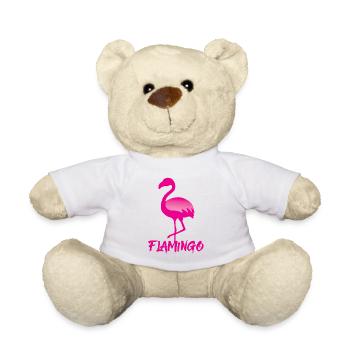 Flamingo in pink - Teddy Bear - white - Front