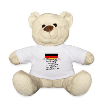 Spruch typisch deutsche Puenktlichkeit - Teddy - Weiß - Vorne