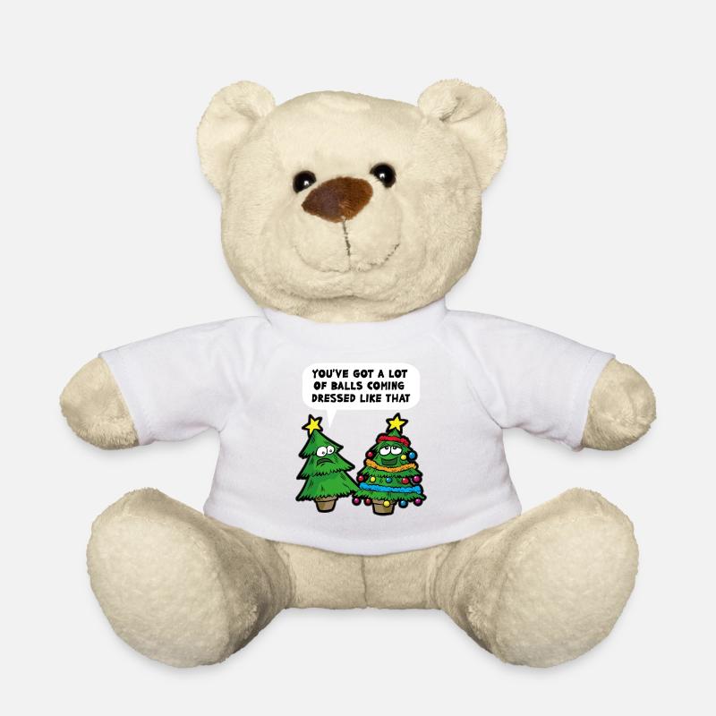 Weihnachten Humor lustiger Christbaum Spruch - Teddy - Weiß