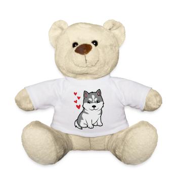 kleiner süßer Baby Husky - Teddy - Weiß - Vorne