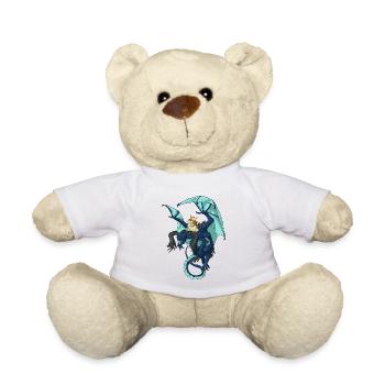Big dragon with king cat - Teddy Bear - white - Front