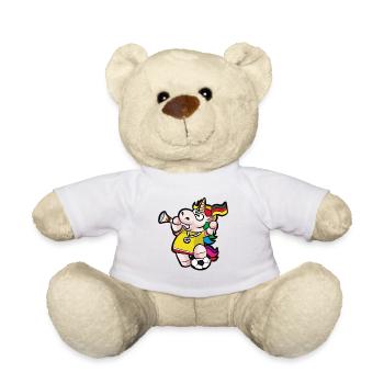 Unicorn soccer fan Germany flag Vuvuzela - Teddy Bear - white - Front