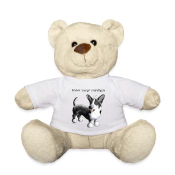Funny Welsh Corgi Cardigan - Teddy Bear - white - Front