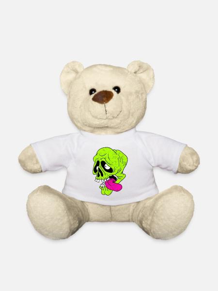 Funny Skull - Skull - Teddy Bear - white