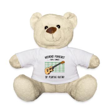 Gitarre auf grünem Raster - Teddy - Weiß - Vorne