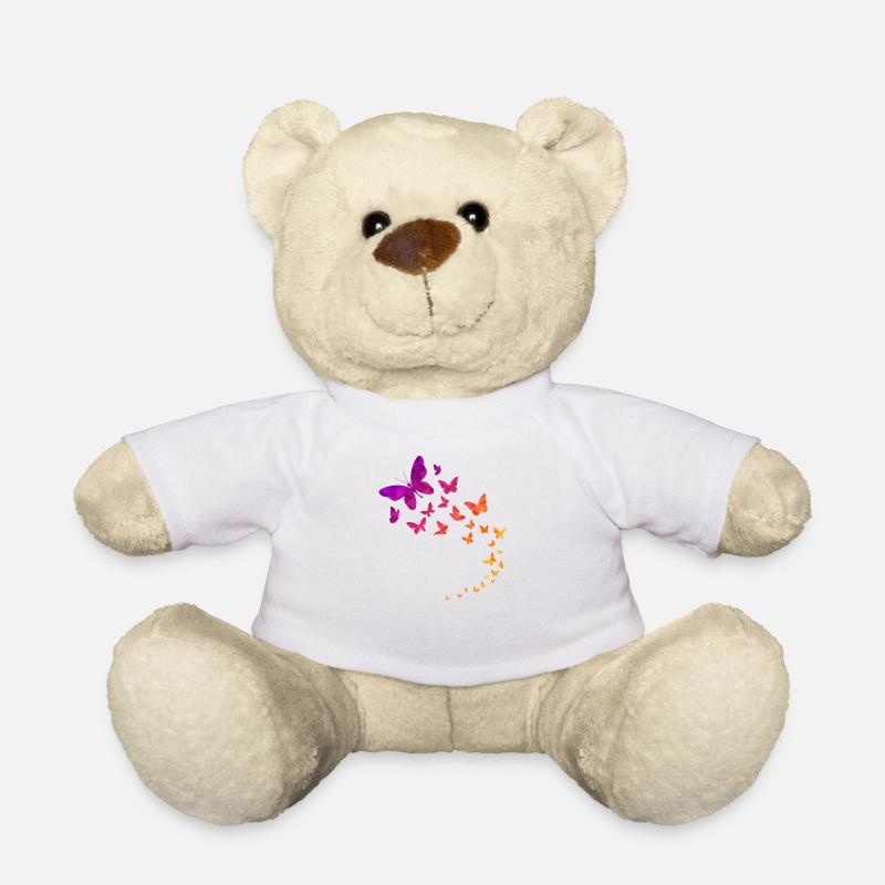 Butterflies Geometric - Teddy Bear - white