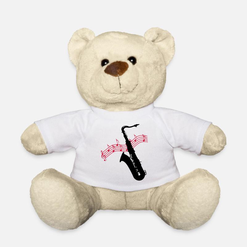 Saxofon / Noten - Teddy - Weiß