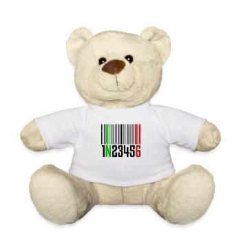 1N23456 | Barcode, Motorrad fahren, Motorsport - Teddy - Weiß - Vorne