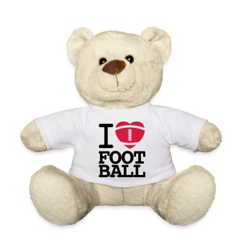 I love football - Teddy Bear - white - Front